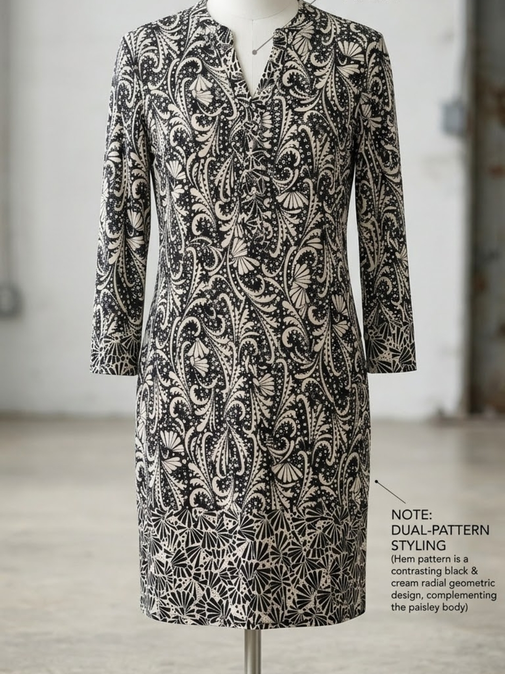 Chico's Black & Cream Paisley Sheath Dress - Women